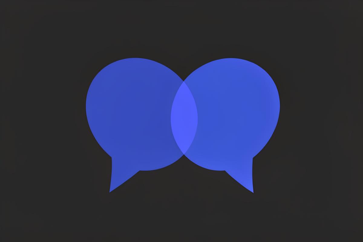 Two overlapping translucent blue speech bubbles